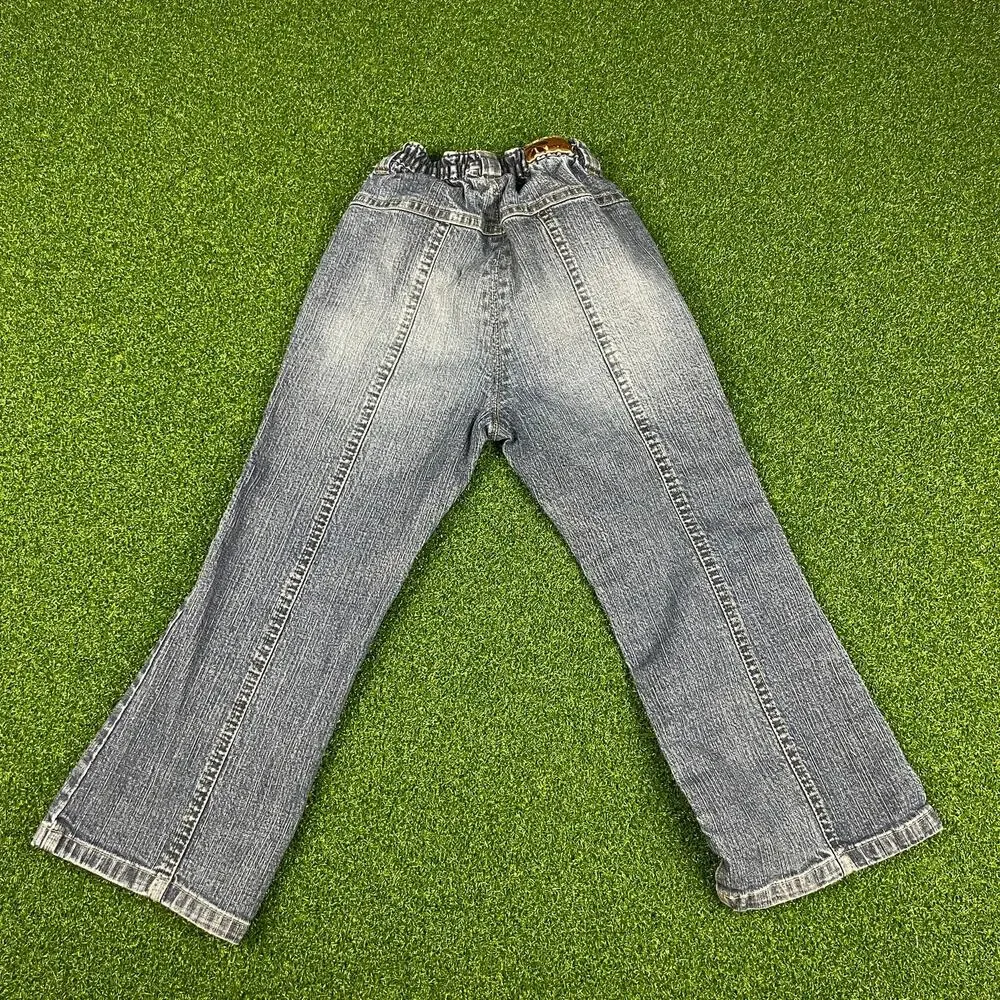 Vintage Y2K Gap Kids Denim Lace Front Floral Embroidered Jeans Sz 4T